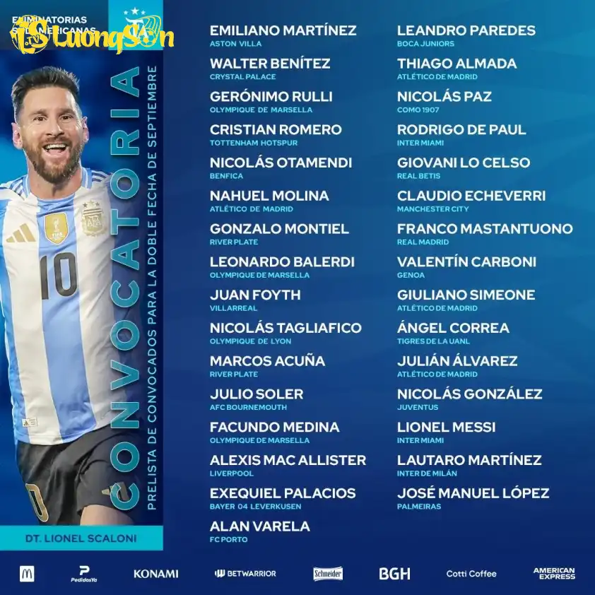 ĐT Argentina công bố danh sách triệu tập chuẩn bị cho loạt trận tháng 9. Ảnh: Selección Argentina
