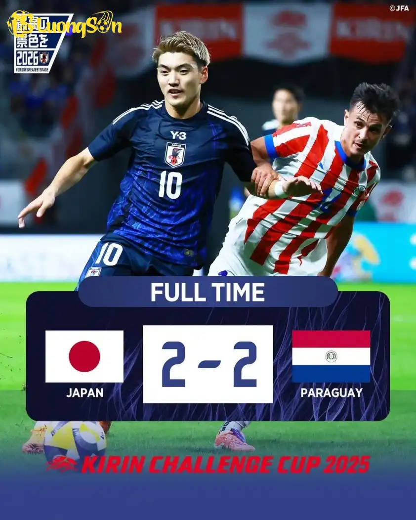 Nhật Bản có trận hòa 2-2 trước đại diện của Nam Mỹ.